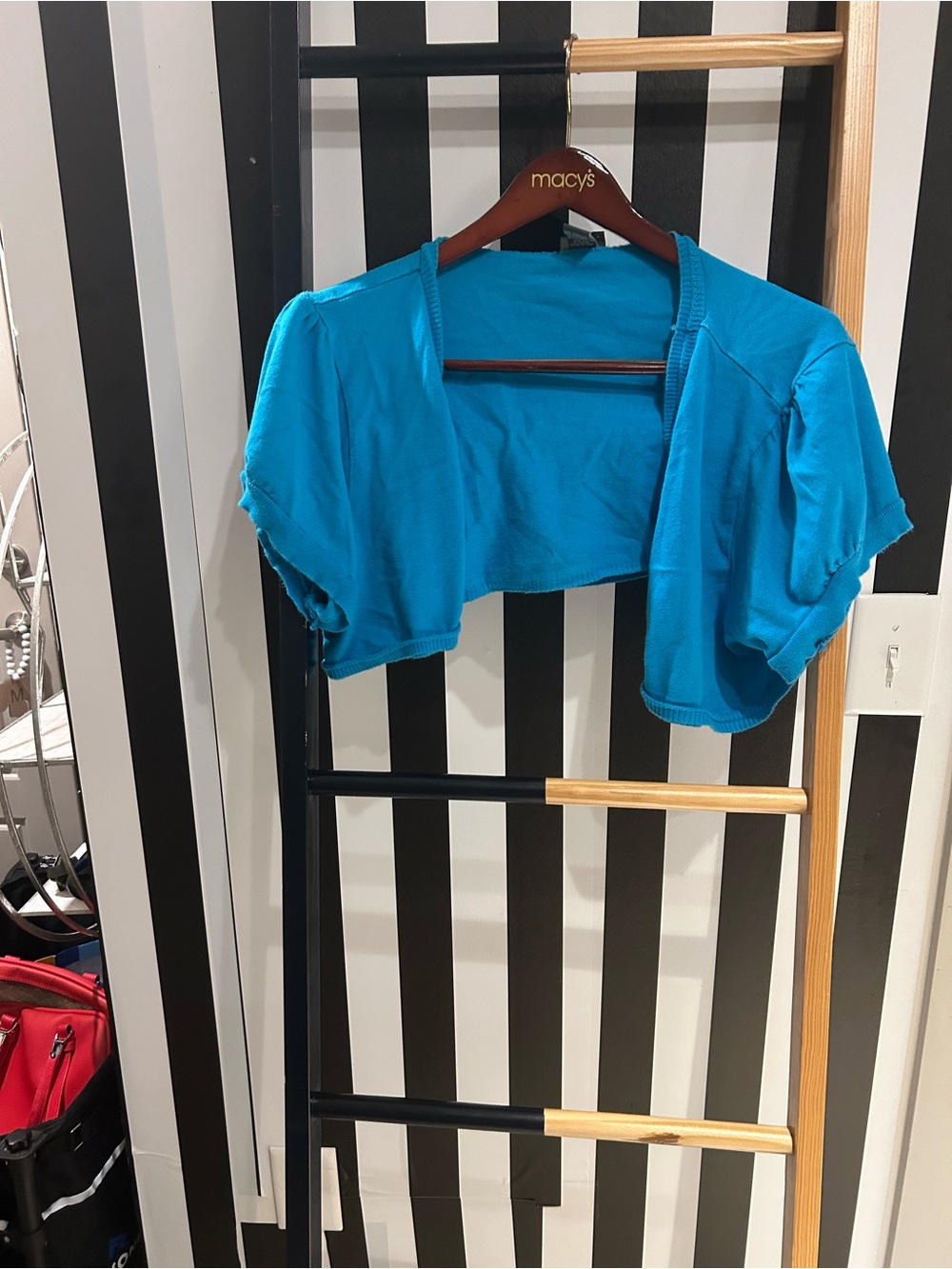 Dots Teal Cropped Bolero Shrug